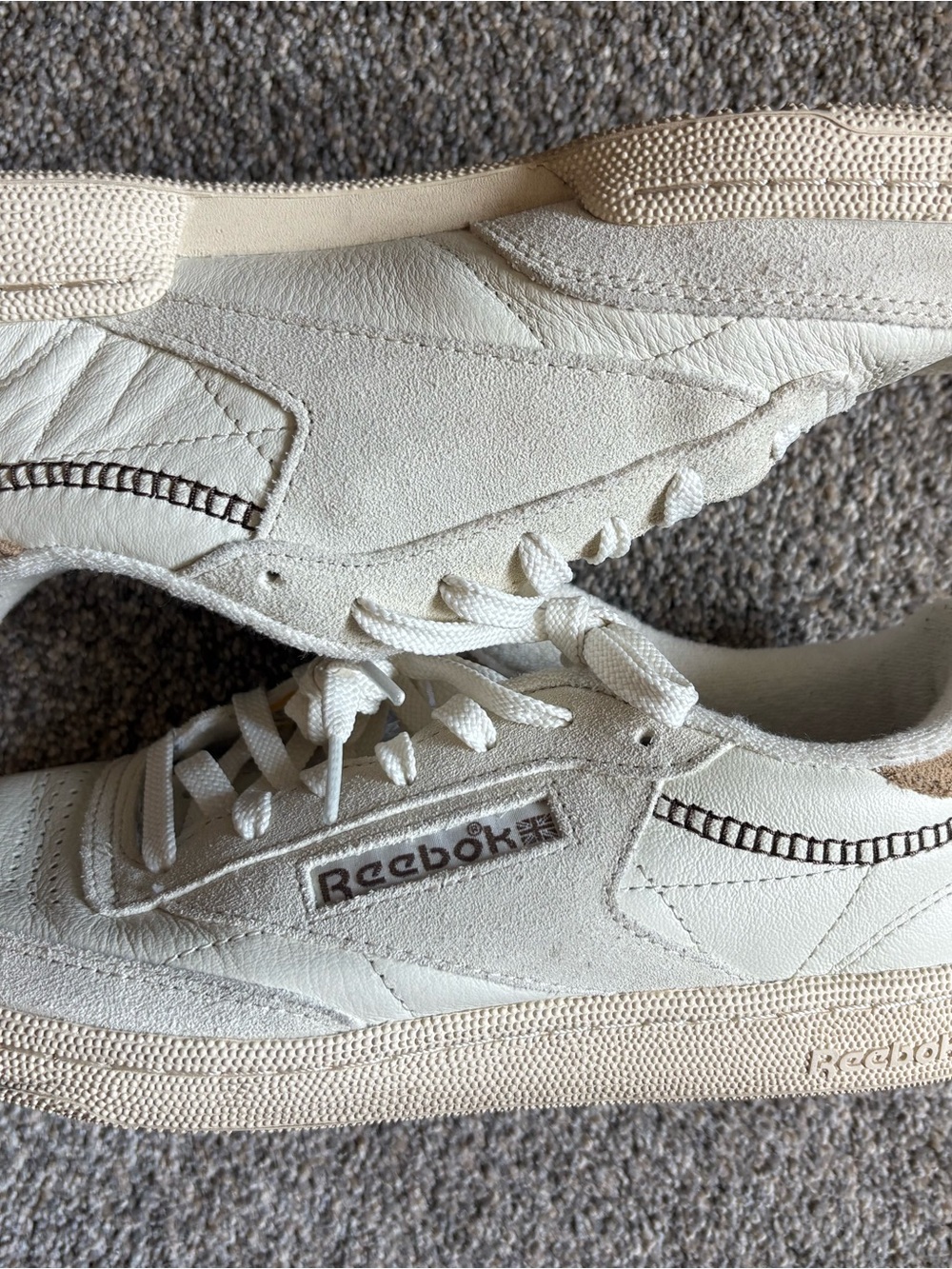 Reebok Women's Cream Suede Low-Top Sneakers